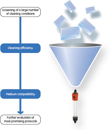 定置洗浄（CIP）プロトコールのためにデザインされたハイスループット