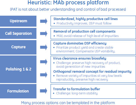 図：モノクローナル抗体プロセスプラットフォーム