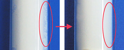 空気が抜けたかどうか目で確認します