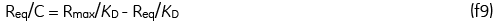 Req/C=Rmax/KD-Req/KD、（f9）